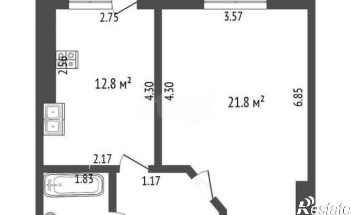 1-комн квартира проспект Октября, 85,  д. 85