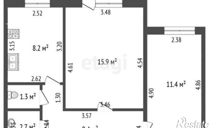 2-комн квартира улица Гоголя, 106,  д. 106