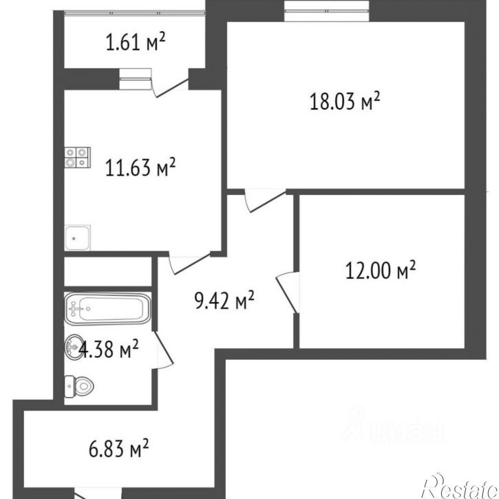 2-комн квартира проспект Октября, 38,  д. 38