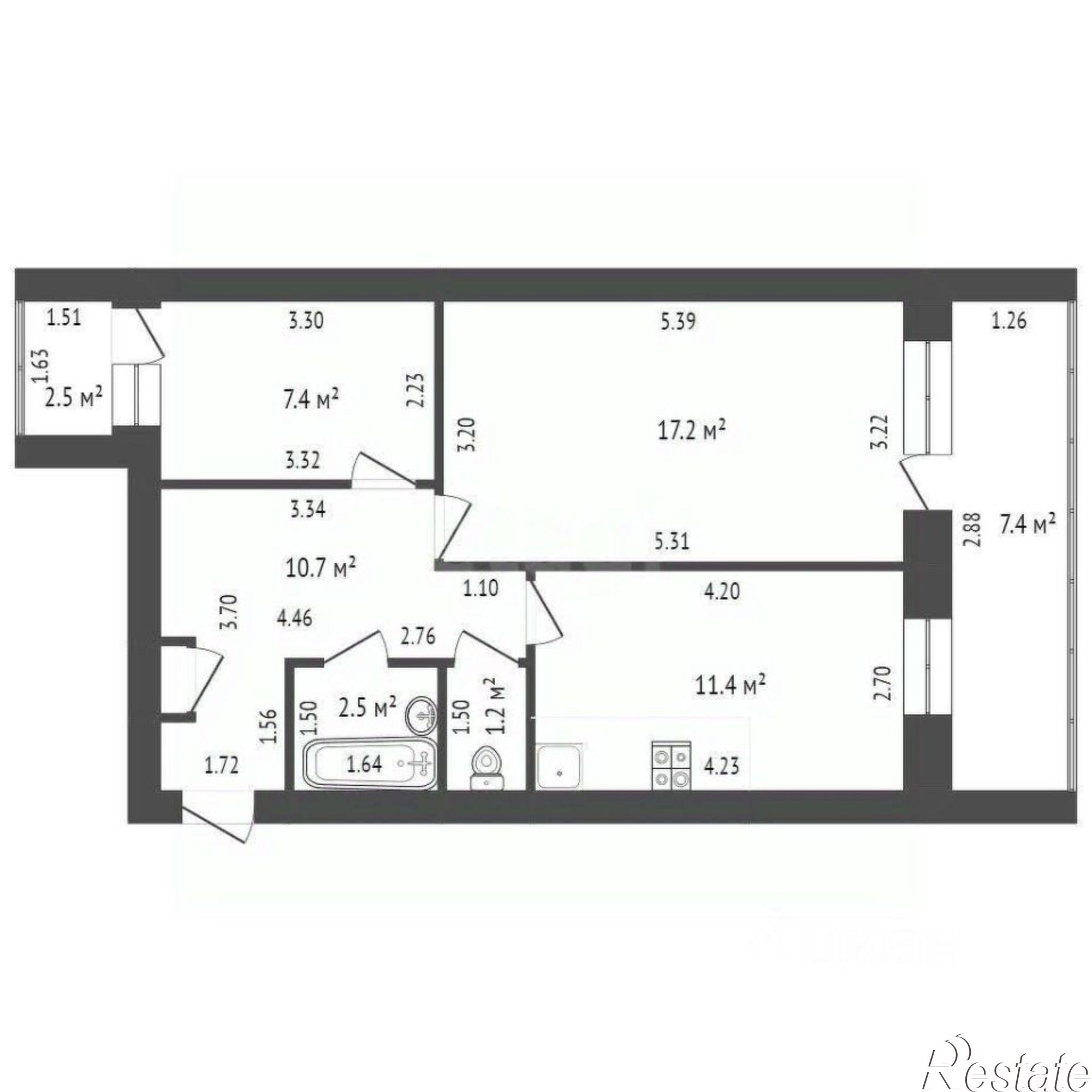 Купить квартиру за 3 800 000 рублей на улица Сазонова, 30А