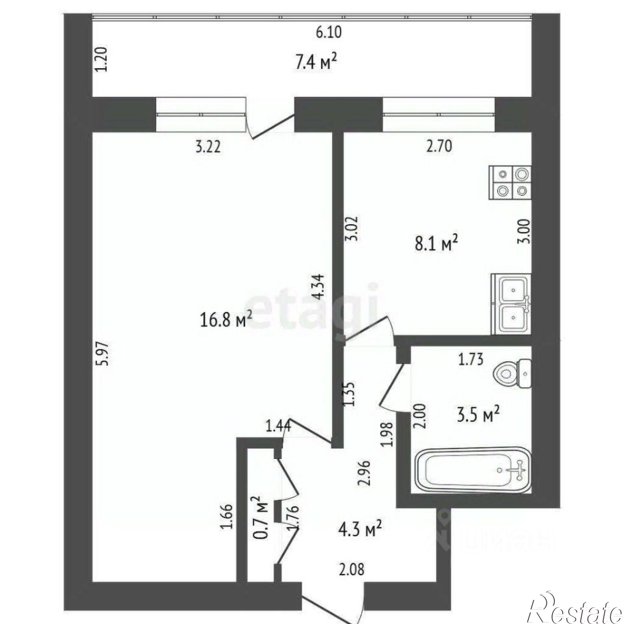 Купить квартиру за 3 430 000 рублей на пр-кт Октября, 73