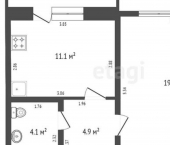 1-комн, 37кв м, этаж 3/10 ул Ботаническая, 6