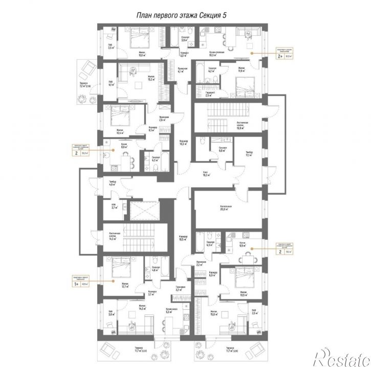 2-комн квартира в новом доме