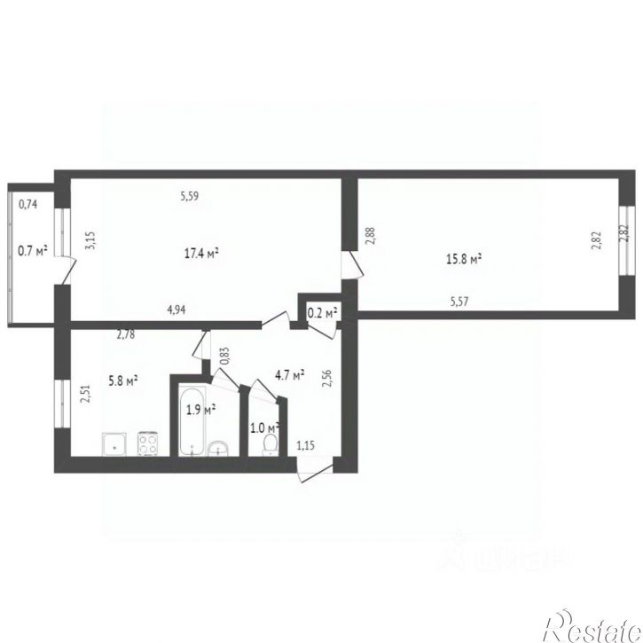 2-комн квартира Социалистическая улица, 18,  д. 18