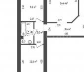 2-комн, 61кв м, этаж 8/9 ул Худайбердина, 48