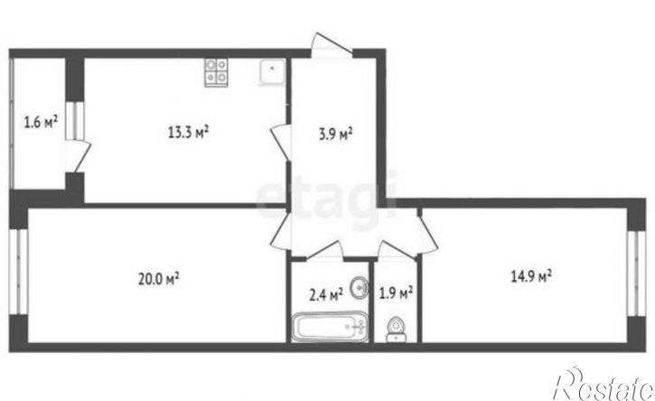 2-комн квартира улица Тукаева, 14А,  д. 14А