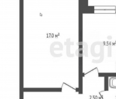 1-комн, 37кв м, этаж 7/9 Крымская улица, 18