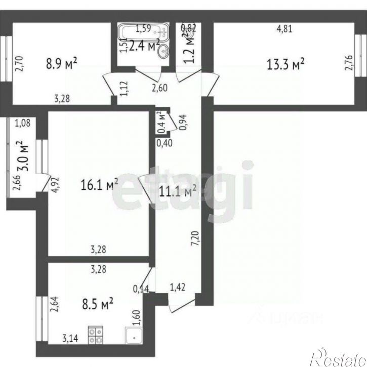 3-комн квартира ул Артема, 23,  д. 23