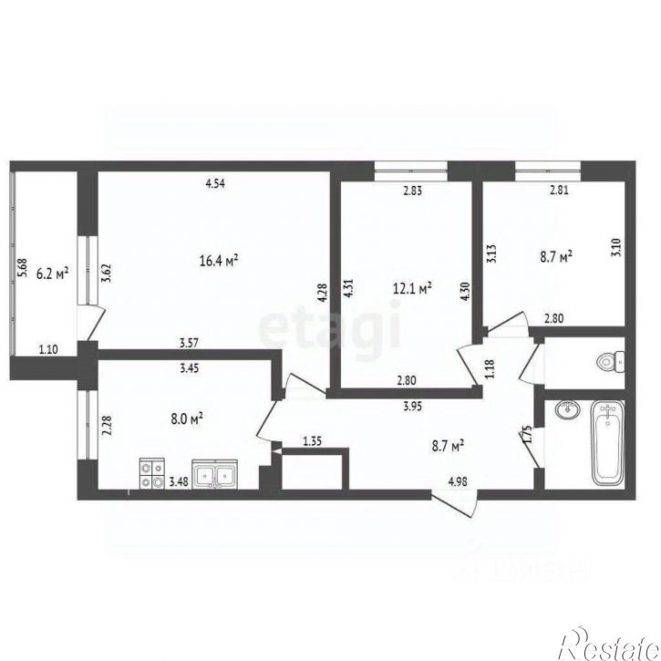 3-комн квартира Коммунистическая улица, 74,  д. 74