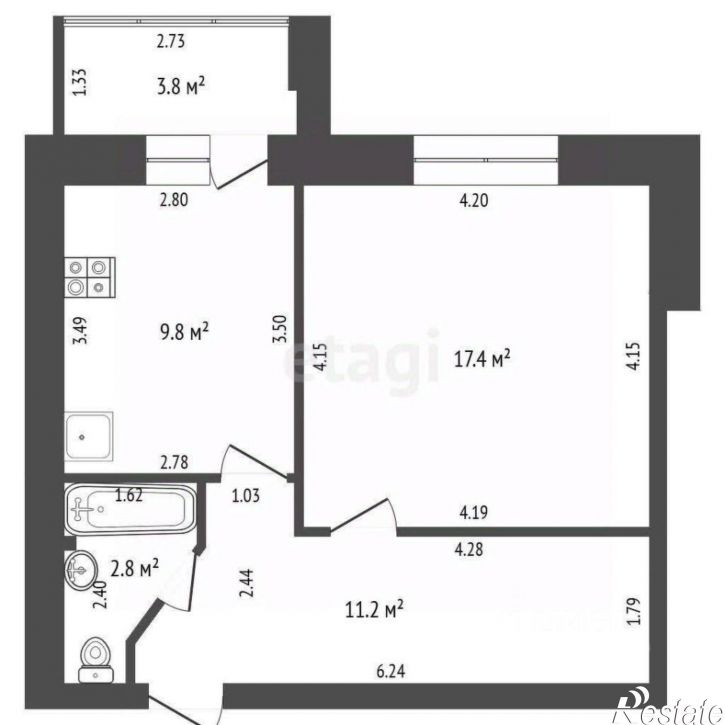 1-комн квартира ул Строителей, 20,  д. 20
