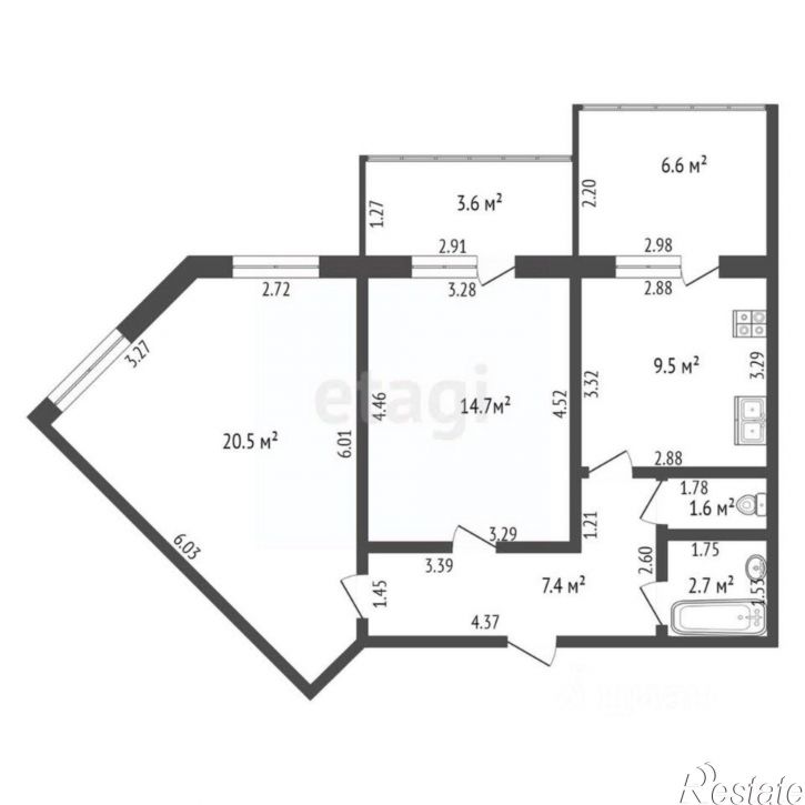 2-комн квартира ул Строителей, 26,  д. 26