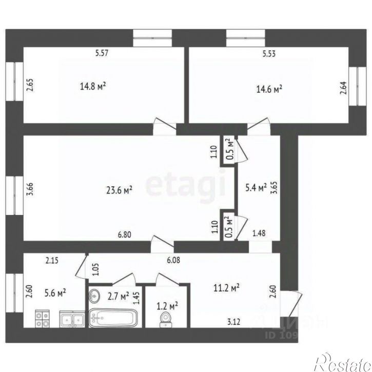 3-комн квартира улица Ломоносова, 36,  д. 36