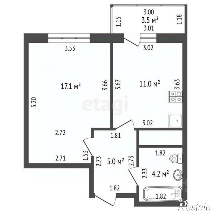 1-комн квартира пр-кт Октября, 38,  д. 38