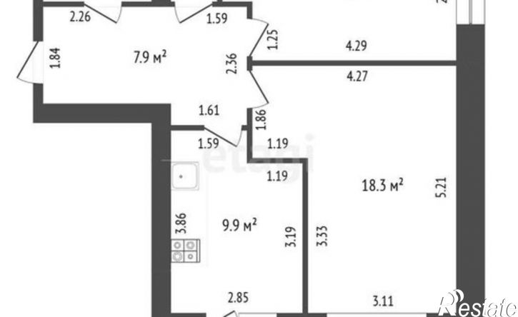 2-комн квартира улица Строителей, 4,  д. 4