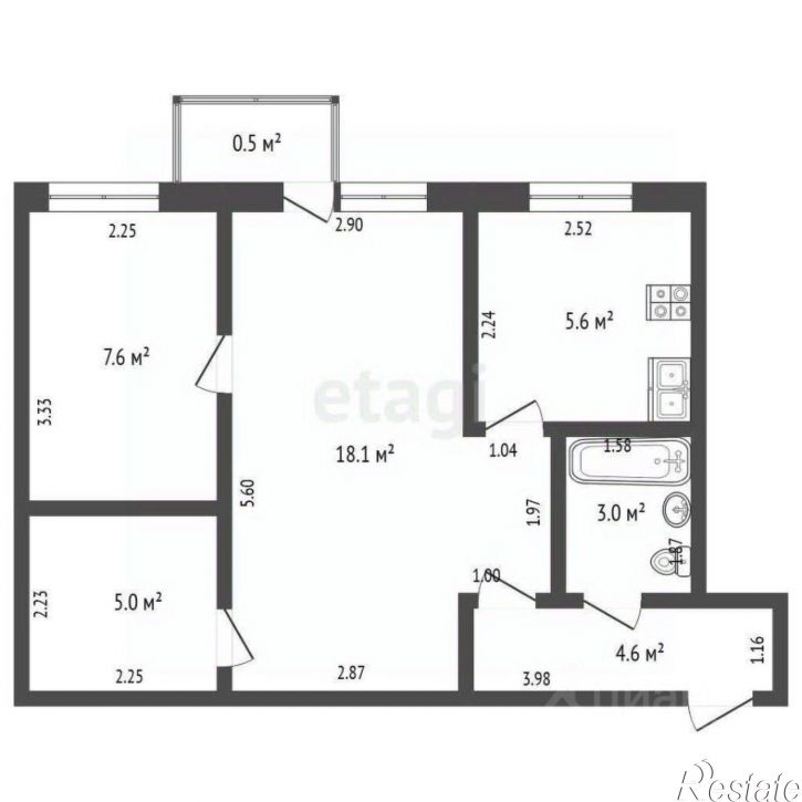 2-комн квартира улица Тукаева, 13,  д. 13