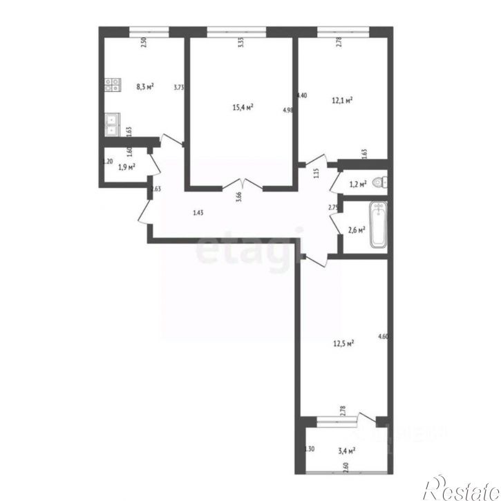 3-комн квартира ул Патриотическая, 98,  д. 98