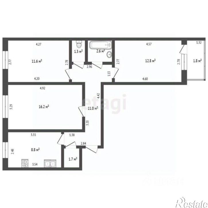 3-комн квартира ул Артема, 152,  д. 152