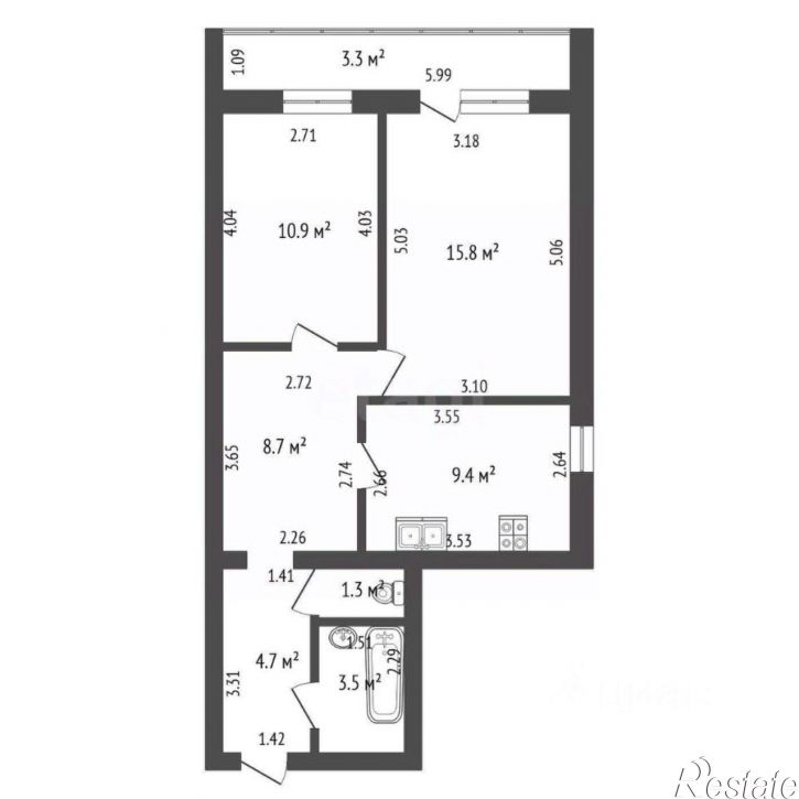 2-комн квартира Коммунистическая улица, 75А,  д. 75А