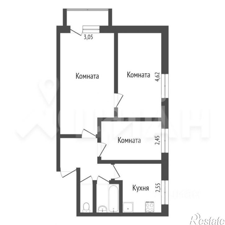 3-комн квартира ул Блюхера, 11,  д. 11