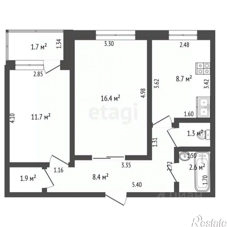 2-комн квартира улица Имая Насыри, 6,  д. 6