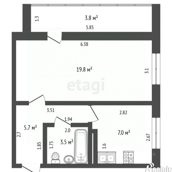 1-комн квартира Патриотическая улица, 96,  д. 96