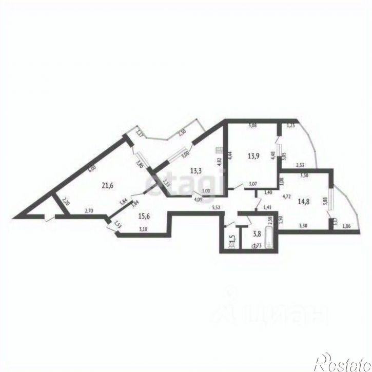 3-комн квартира ул Караная Муратова, 6,  д. 6