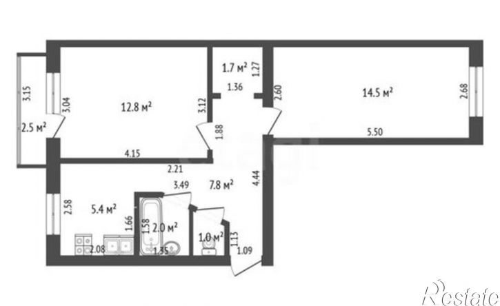 2-комн квартира улица Нагуманова, 56В,  д. 56В