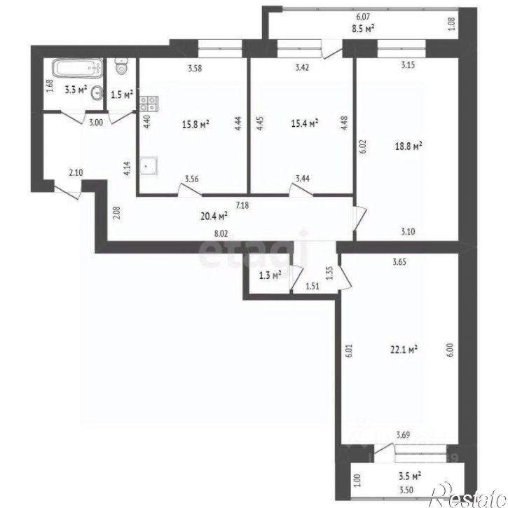 3-комн квартира ул Худайбердина, 218,  д. 218