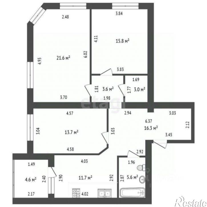 3-комн квартира улица Мира, 69,  д. 69
