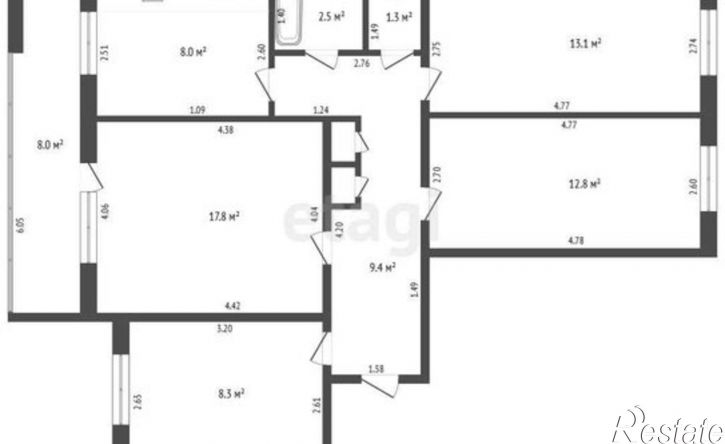 3-комн квартира проспект Октября, 73,  д. 73