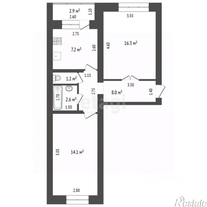 2-комн квартира ул Худайбердина, 38,  д. 38