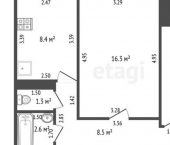 2-комн, 52кв м, этаж 6/9 улица Артёма, 128