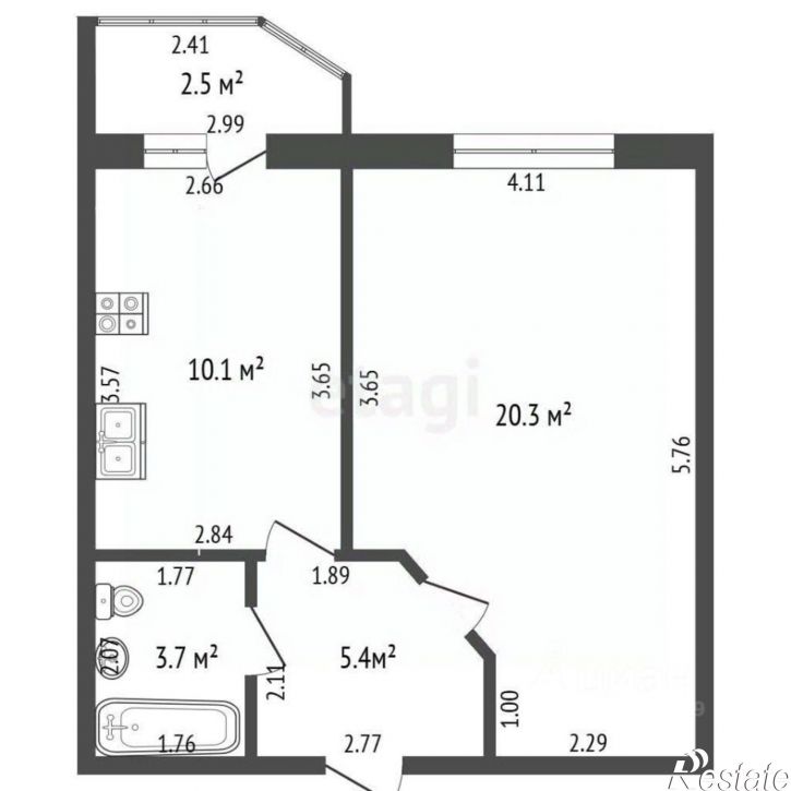 1-комн квартира улица Строителей, 65,  д. 65