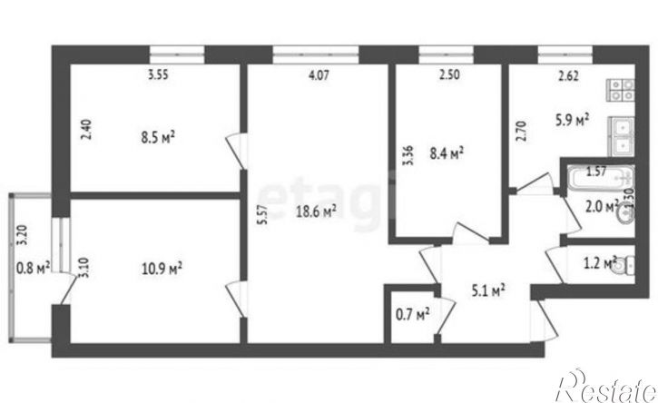 4-комн квартира ул Худайбердина, 147,  д. 147