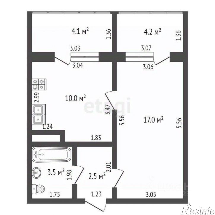 1-комн квартира ул Ботаническая, 2,  д. 2