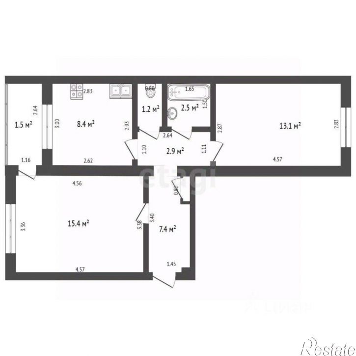 2-комн квартира проспект Ленина, 26Б,  д. 26Б
