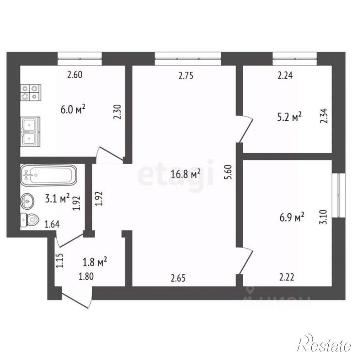 2-комн квартира улица Дружбы, 15,  д. 15