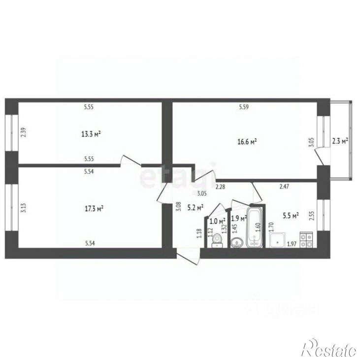 3-комн квартира улица Блюхера, 2,  д. 2