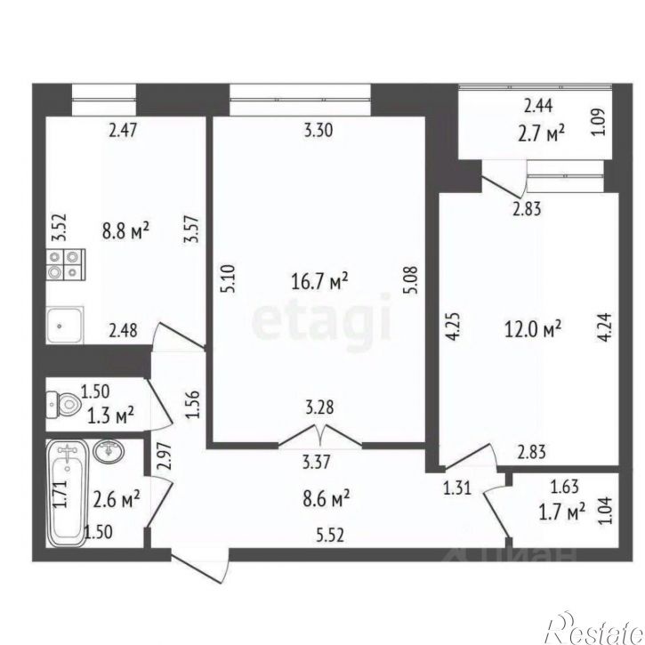 2-комн квартира ул Артема, 108,  д. 108
