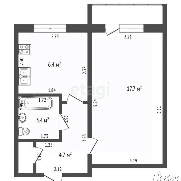 1-комн квартира Народная улица, 1А,  д. 1А
