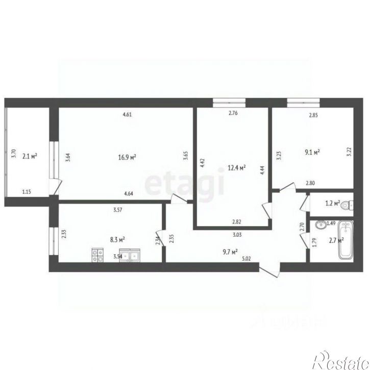 3-комн квартира улица Артёма, 73,  д. 73