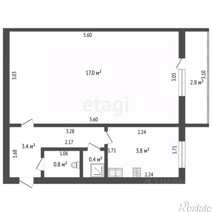 1-комн квартира пр-кт Ленина, 24б,  д. 24б