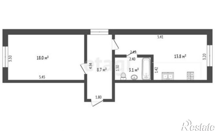 2-комн квартира ул Худайбердина, 101б,  д. 101б