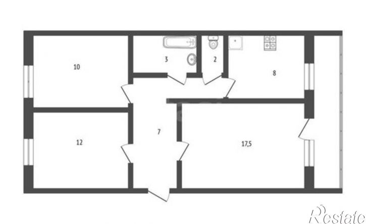 3-комн квартира ул Льва Толстого, 3,  д. 3