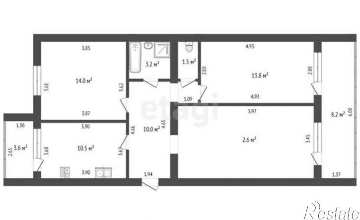 3-комн квартира улица Гоголя, 118Б,  д. 118Б