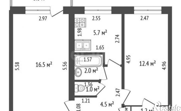 2-комн квартира ул Блюхера, 12б,  д. 12б