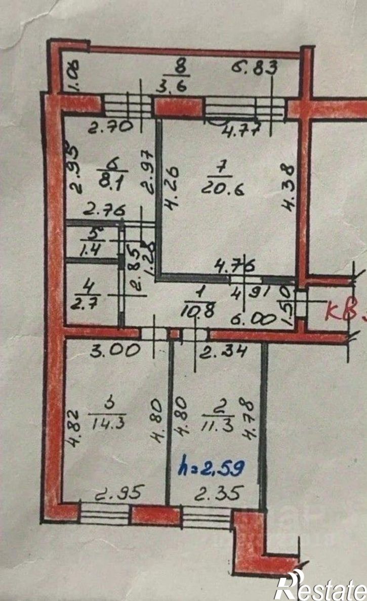 3-комн квартира ул Николаева, 14,  д. 14