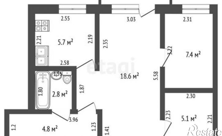 2-комн квартира улица Дружбы, 19,  д. 19