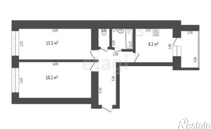 2-комн квартира ул Набережная, 3,  д. 3