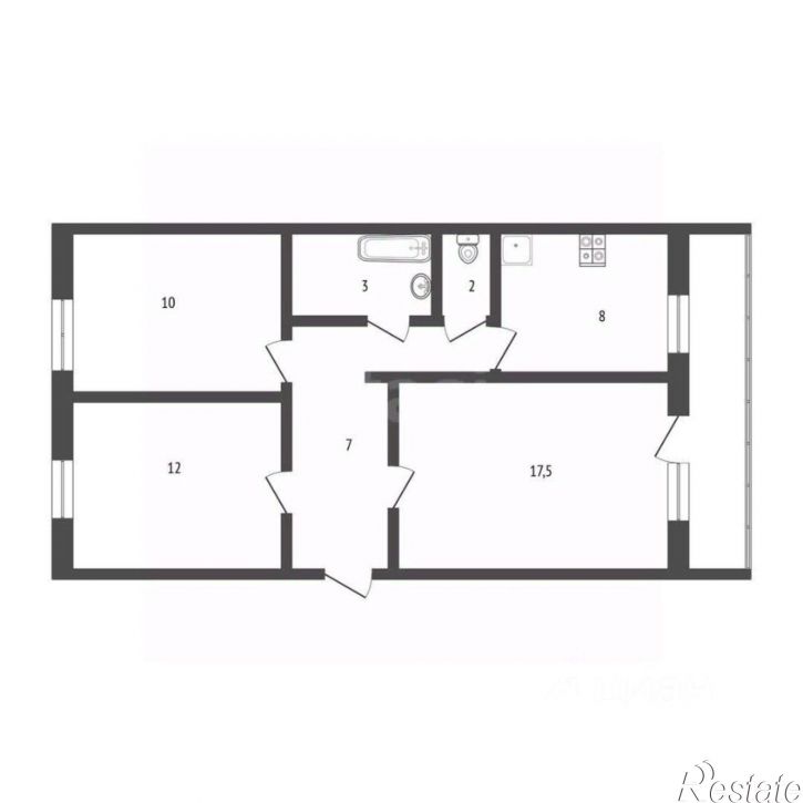 3-комн квартира улица Льва Толстого, 3,  д. 3